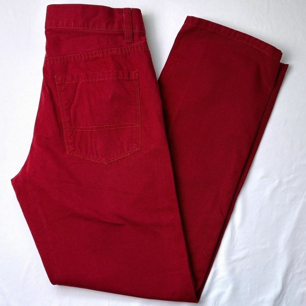 Tommy Hilfiger Men Custom Straight Red Cotton Jeans Size 29x30 Preppy Classic